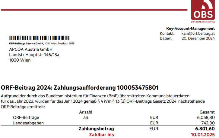 ORF-Gebühren-Rechnung von Stefan Sadleder