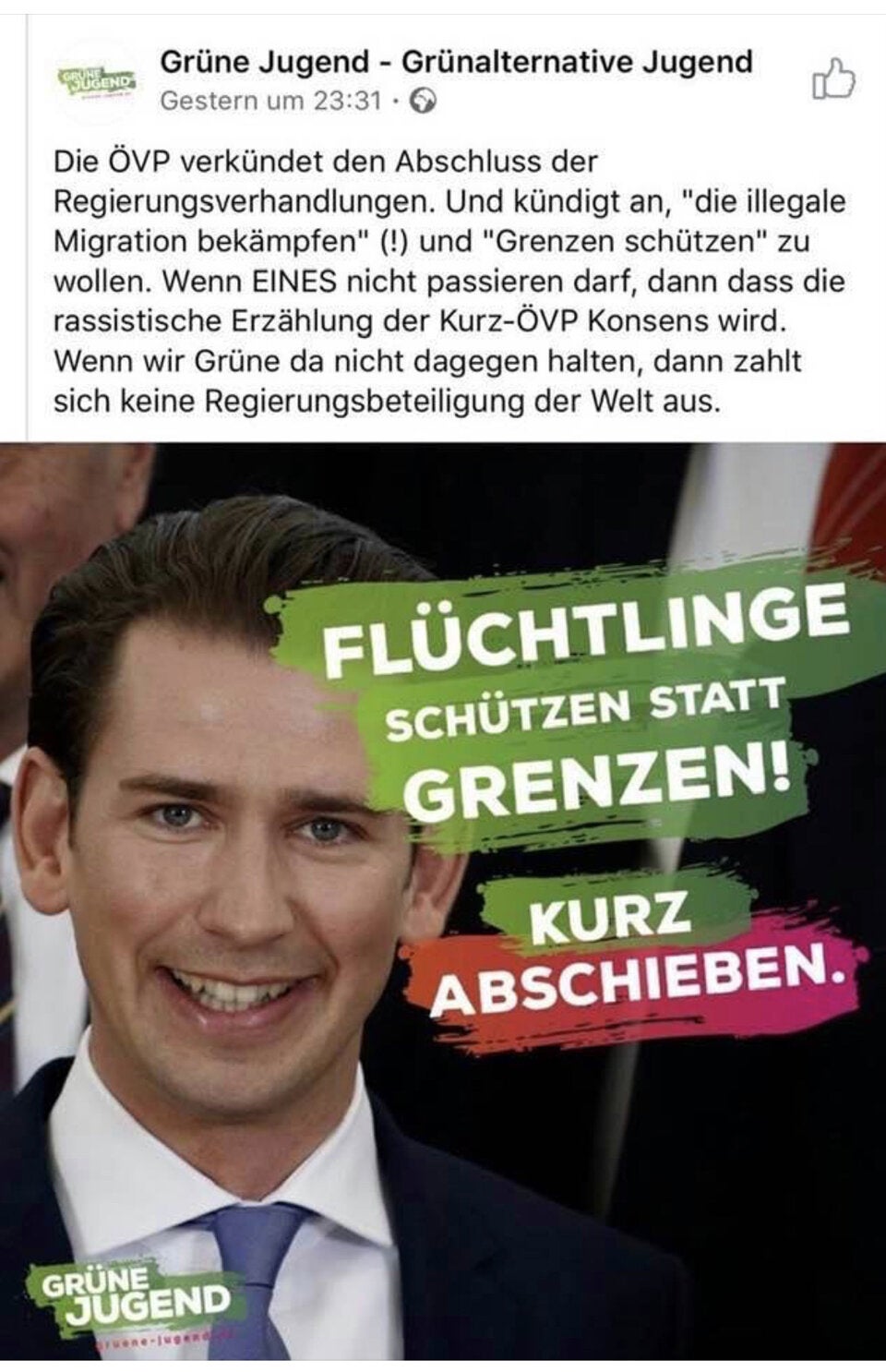 Grüne Jugend hetzt gegen Kurz
