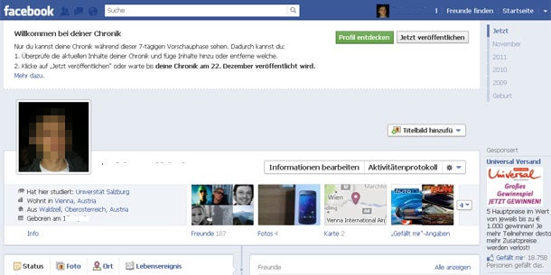 So holen Sie sich die Facebook-Timeline