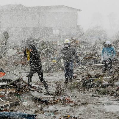 Eiseskälte im Katastrophengebiet