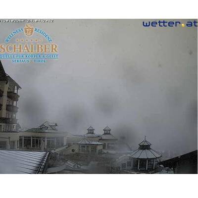 Schneefall in Serfaus