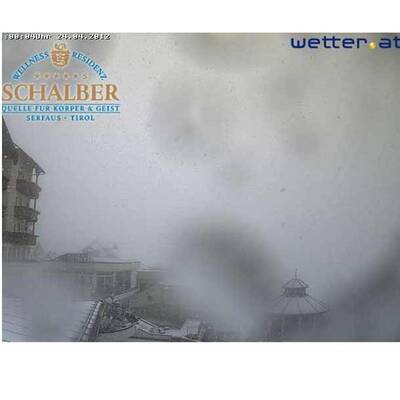 Schneefall in Serfaus