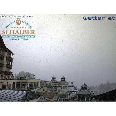 Schneefall in Serfaus