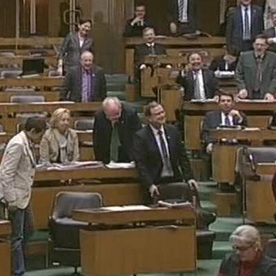 Parlament: Sessel bricht zusammen