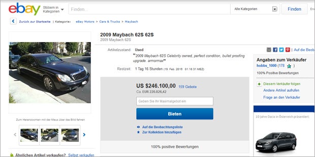 Charlie Sheens Luxus-Limousine bei eBay