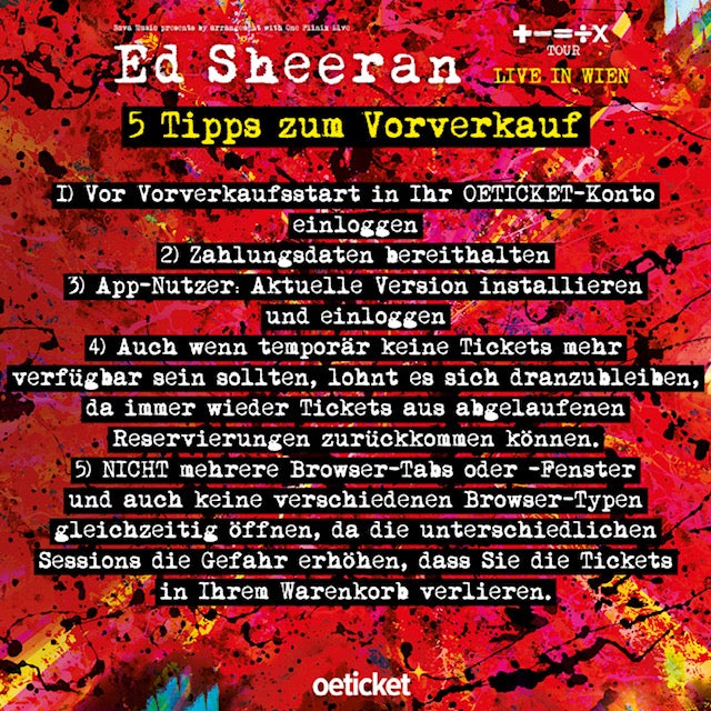 Sheeran bricht heute alle Ticket-Rekorde