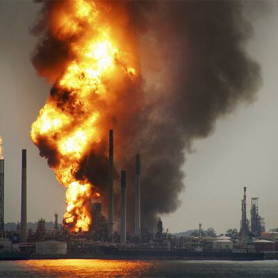 Shells größte Raffinerie brennt