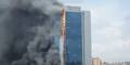 Istanbuler Hochhaus steht in Flammen