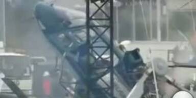 Hubschrauber stürzt live im TV ab