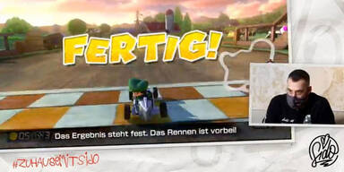 Sido verliert bei Mario Kart und zerst&ouml;rt seinen Fernseher