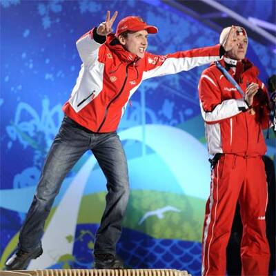 Siegerehrung nach dem Bewerb von der Großschanze