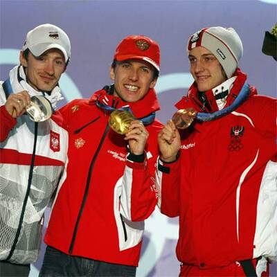 Siegerehrung nach dem Bewerb von der Großschanze