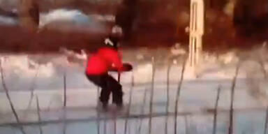 VIDEO: Neuer Trend Zug-Skifahren?