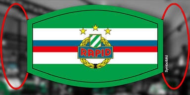 Rapid verkauft gr&uuml;n-wei&szlig;e Schutzmasken