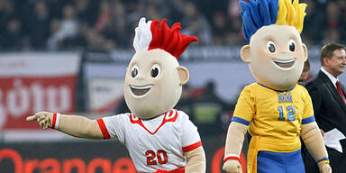 EM-Maskottchen mit Punk-Frisuren