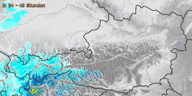 Schnee im Westen, Regenwalze im Osten