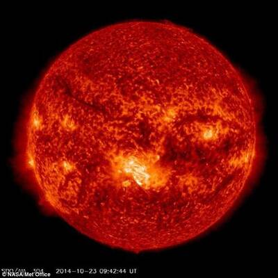 Vergleich: Sonnenfleck und Jupiter