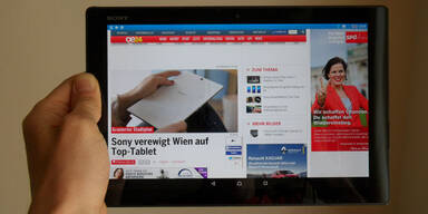 Sony Xperia Z4 Tablet im oe24.at-Test