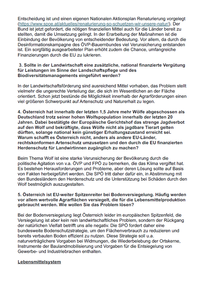 Tiere, Umwelt & Lebensmittel: Der große Parteien-Check zur Nationalratswahl 2024