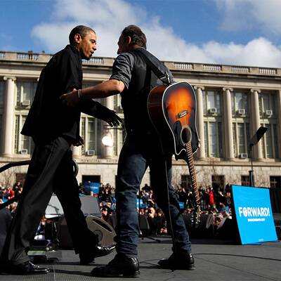Barack Obama und Bruce Springsteen in Madison / Wisconsin 