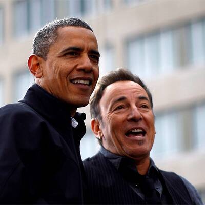 Barack Obama und Bruce Springsteen in Madison / Wisconsin 