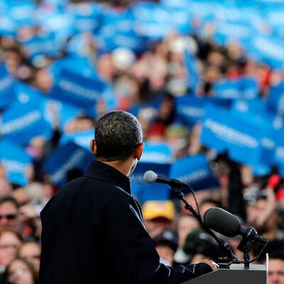 Barack Obama und Bruce Springsteen in Madison / Wisconsin 