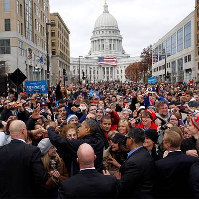 Barack Obama und Bruce Springsteen in Madison / Wisconsin 