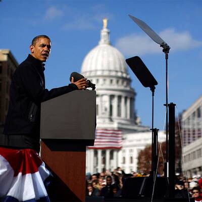 Barack Obama und Bruce Springsteen in Madison / Wisconsin 