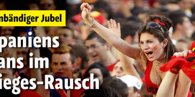Spanische Fans im Sieges-Rausch