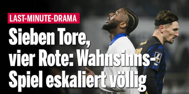 Sieben Tore, vier Rote: Wahnsinns-Spiel eskaliert völlig