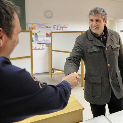 Der Vizekanzler wählte in Hinterbrühl.