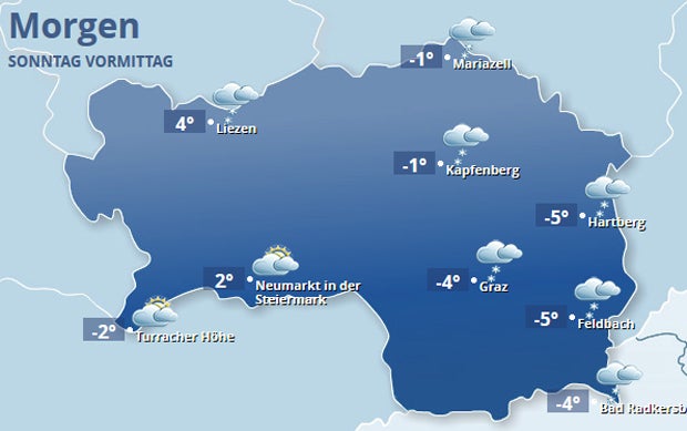 Schnee kommt bis nach Wien