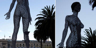 Nackte Frau sorgt f&uuml;r Skandal: Wirbel um riesen Statue