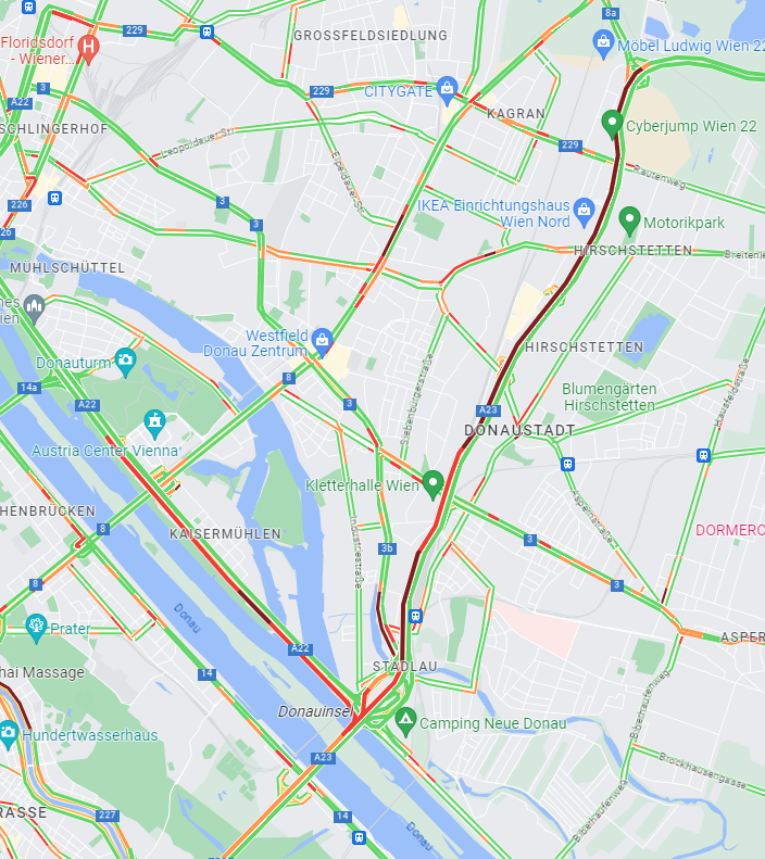 Wien: Mega-Stau am Franz-Josefs-Kai