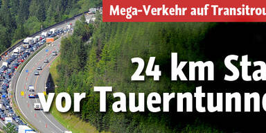 Wieder 24 km Stau vor Tauerntunnel