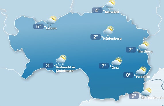 Ferienwetter für OÖ und die Steiermark