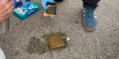 Gr&uuml;ne putzten Stoplpersteine.