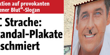 Straches Skandal-Plakate beschmiert