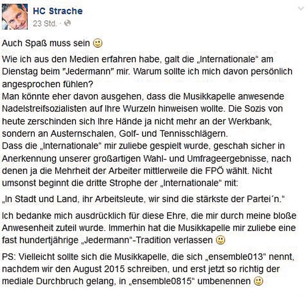 Strache
greift die Künstler an