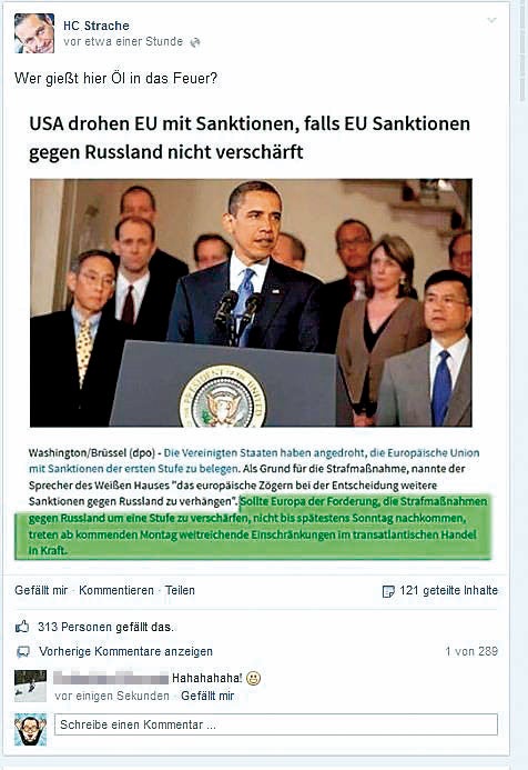 Strache blamiert sich mit  Fake-Posting