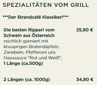 Wucher: An der Alten Donau kosten Ripperl schon 35 Euro