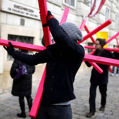 Studenten-Protest vor Ministerium