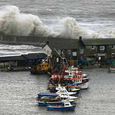 Flut und Sturm in England