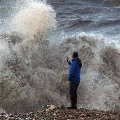 Flut und Sturm in England