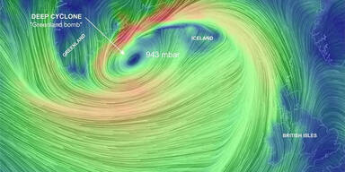 Ein Zyklon treibt auf Europa zu