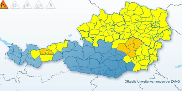Sturm mit 100 km/h fegt über Österreich