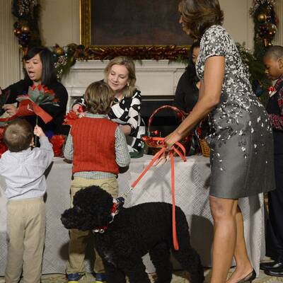 Obama-Hund wirft kleines Mädchen um