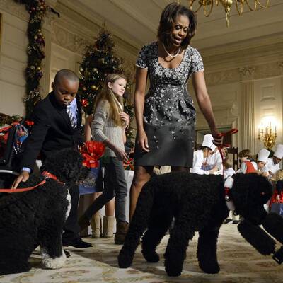 Obama-Hund wirft kleines Mädchen um