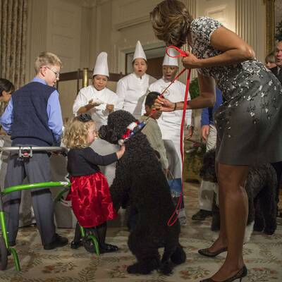 Obama-Hund wirft kleines Mädchen um