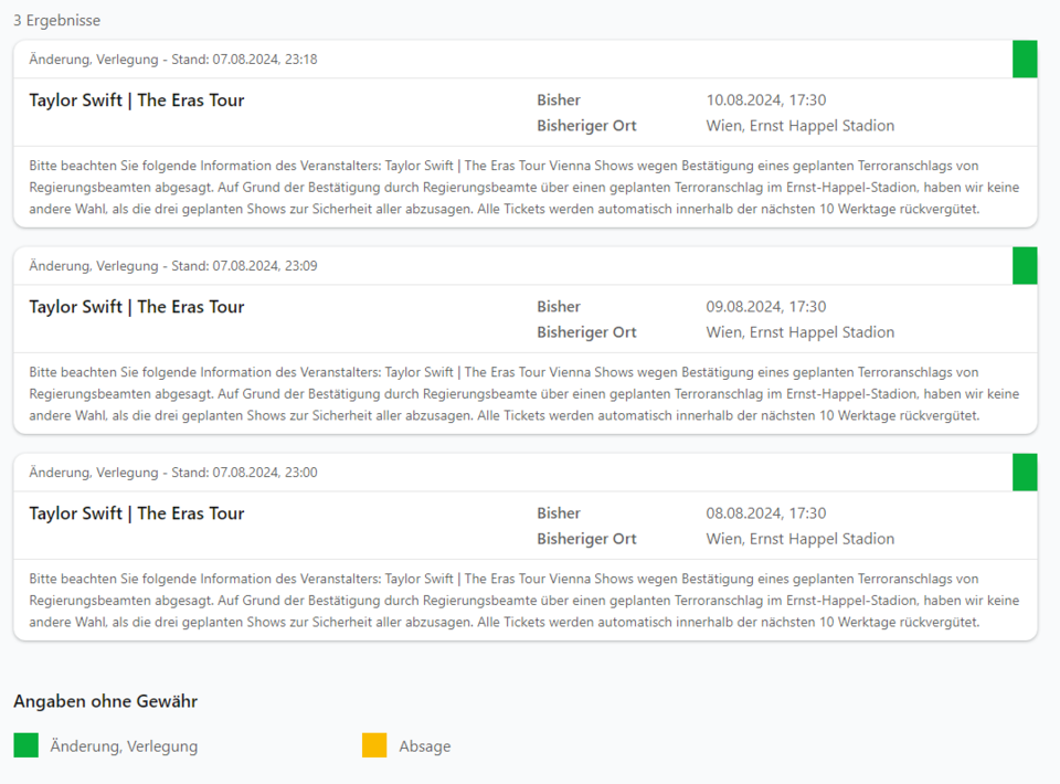 Tour-Stopp oder doch noch ein Konzert-Wunder? Warum schweigt Swift?